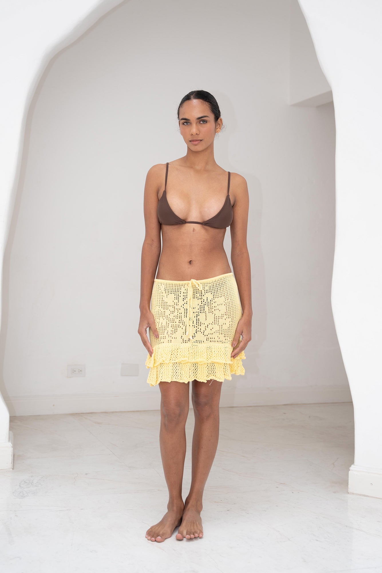 Hibiscus Mini Skirt - Butter