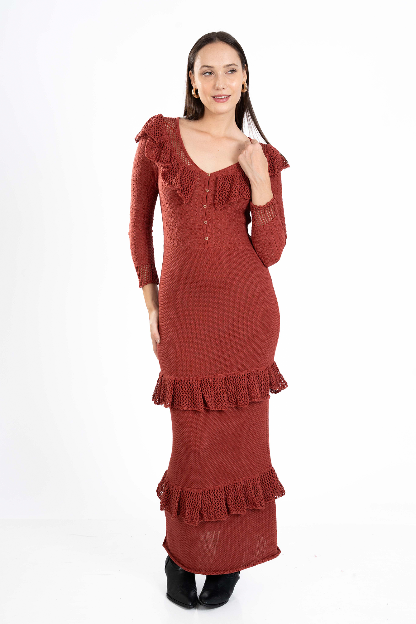 Aura Boho Dress - Granate