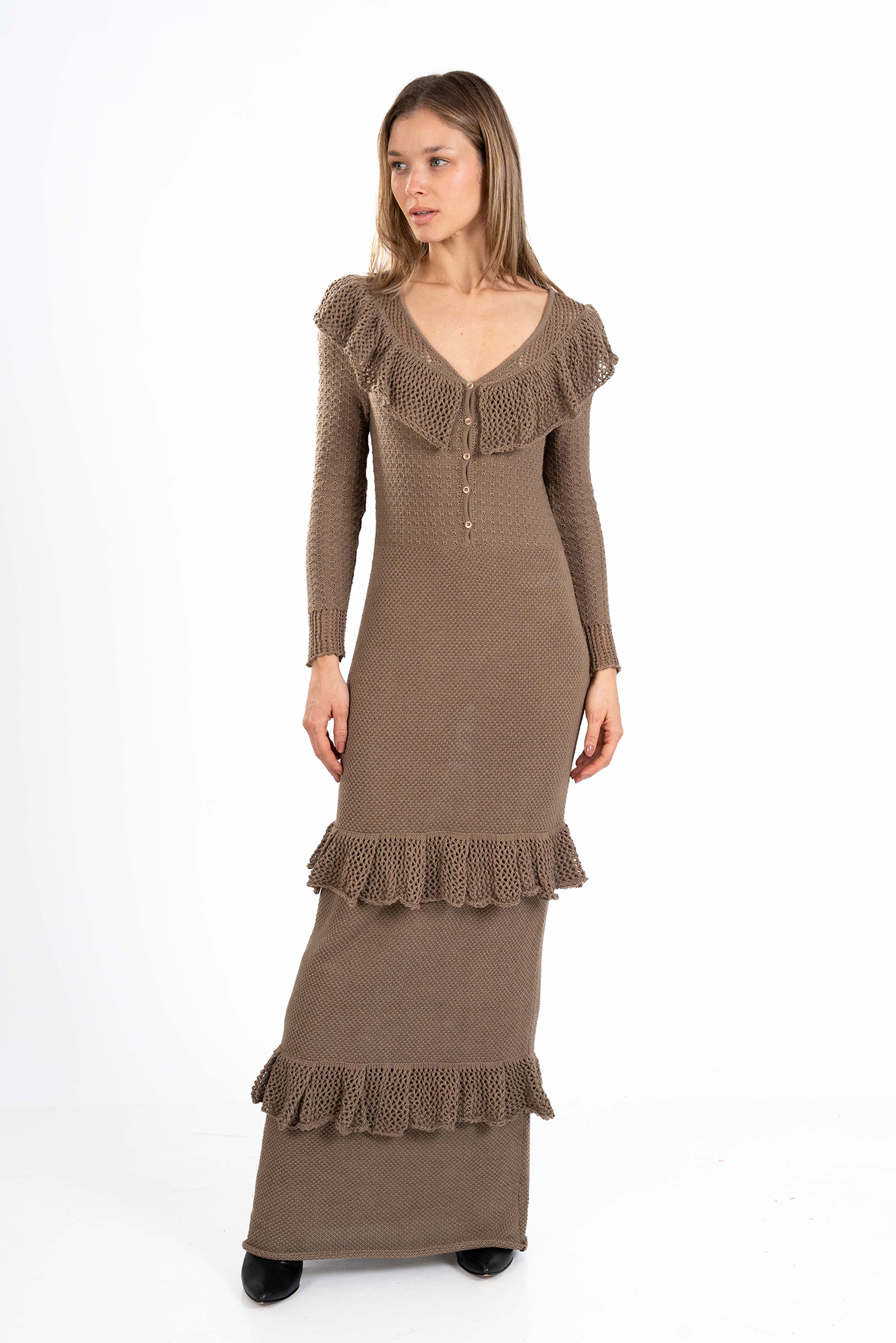 Aura Boho Dress - Capuccino